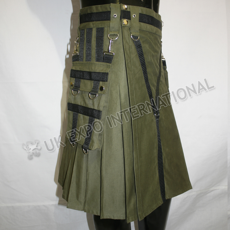 Y Style Darker Olive Heavy Canvas Tactical Webbing Utility Kilts