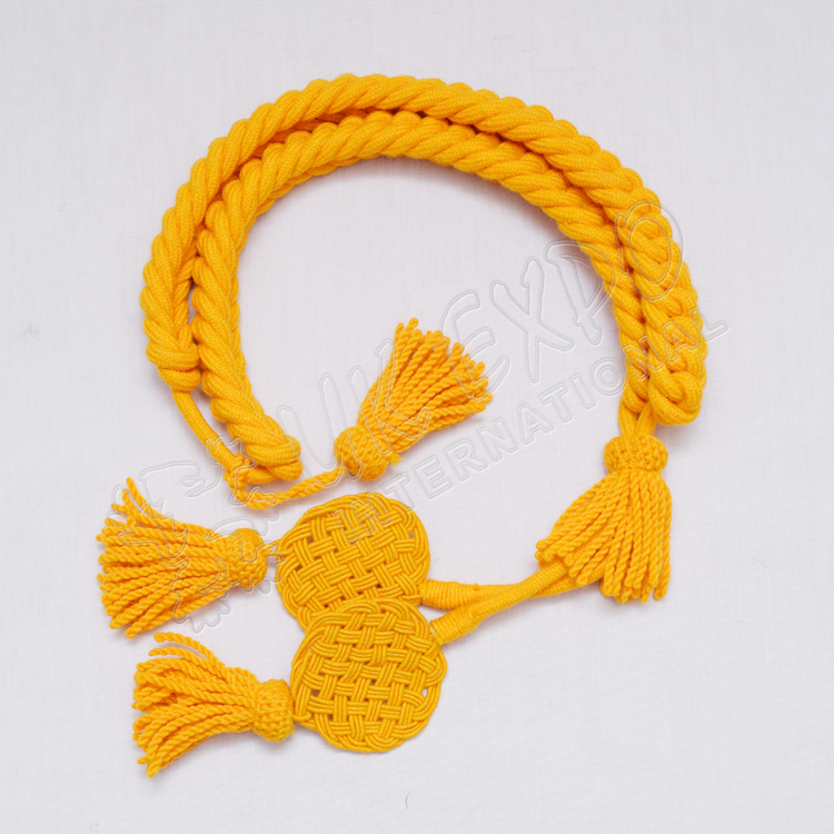 Yellow color Grenadier Cord in Available in Wool Cotton and Silk
