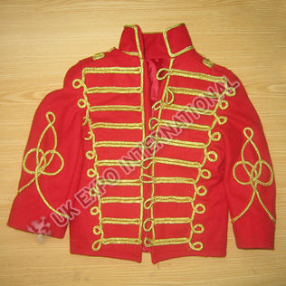 Baby and boy size Red color Hussar Jacket with Golden Cord