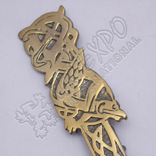 Bird Brass Antique Kilt Pin