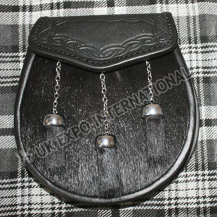 Black Calf Skin with Celtic Embossed on flap
