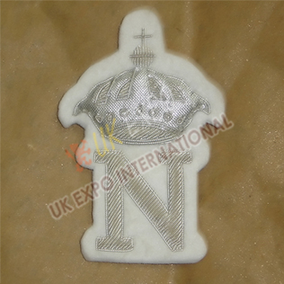 Blazer Badge Hand Embroidery silver bullion