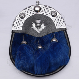Blue Rabbit Fur with Celtic Cantle