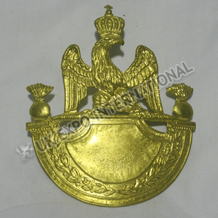 French Grenadier 1812  Shako Plate Brass Die Sturcked