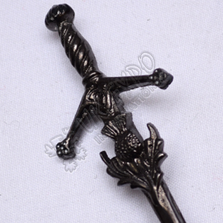 Celtic Sword Thistle Black Color Kilt Pins