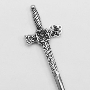 Cross Designs Kilt Pin with Black Color Filling