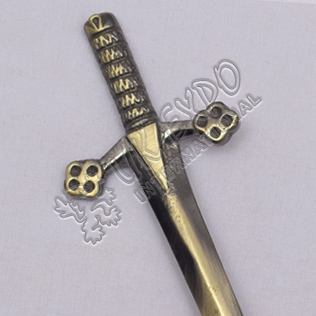Highland Scottish Sword Brass Antique Kilt Pin 