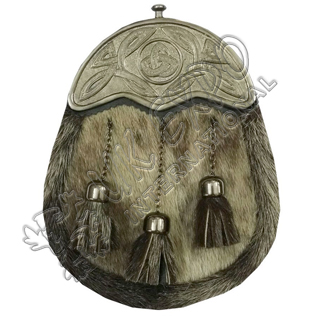 Mens Full Dress Kilt Sporran Formal Seal Skin Celtic Cantle Antique Kilt Sporran