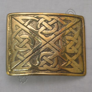 New Celtic Cross Knot Brass Kilt Buckle