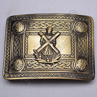 Scottish Bronze Celtic Design Buckle With ST Andrews Badge
