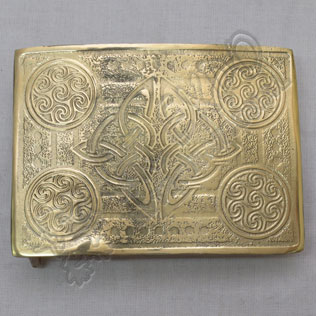 Scottish Celtic Design Brass Kilt Buckle