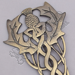 Scottish Flower Primium Celtic Brass Antique Kilt Pin