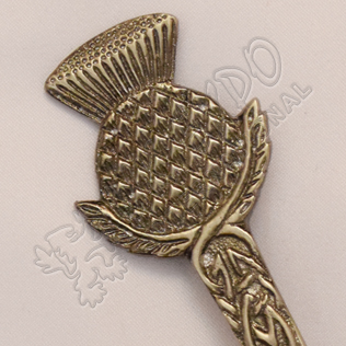 Scottish Flower Shiny Antique Kilt Pin