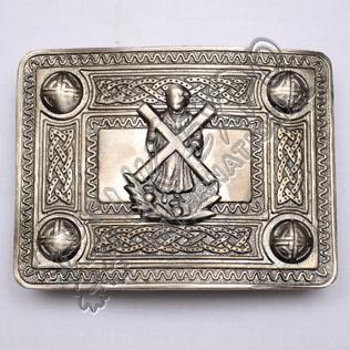 Scottish Shiny Antique Celtic Design Buckle With St Andrews Badge