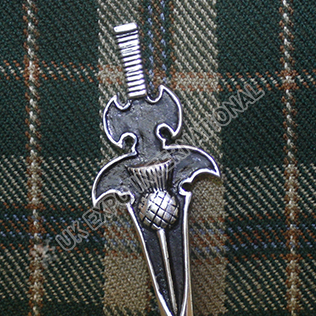 Scottish sword kilt pin black color filled