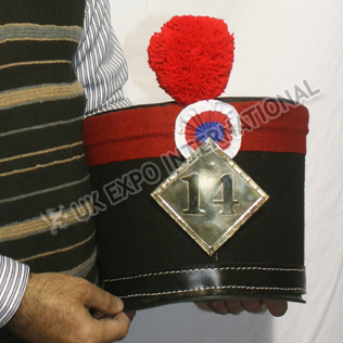 Shako Hat Red Strip on top Red 