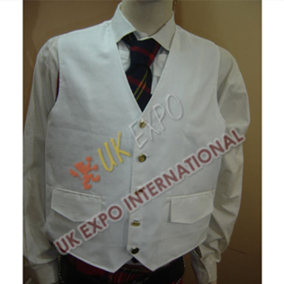 White Cotton Jean Material Vest