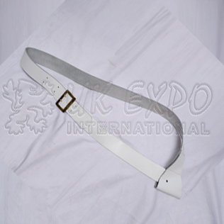 White Leather Cross Belt with boynet holder