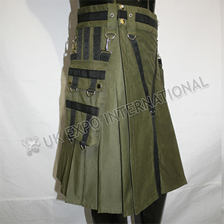 Y Style Darker Olive Heavy Canvas Tactical Webbing Utility Kilts
