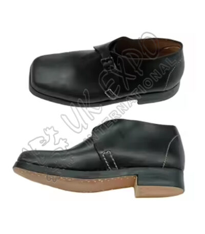 Civil War Black Leather Ankle Boot