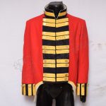 21st Gold Buttons with Gold Braid front double Brest and Red Main body Black Collar