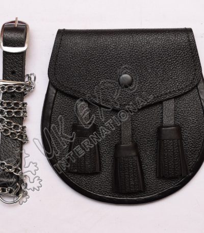 Black Leather Traditional Sporran