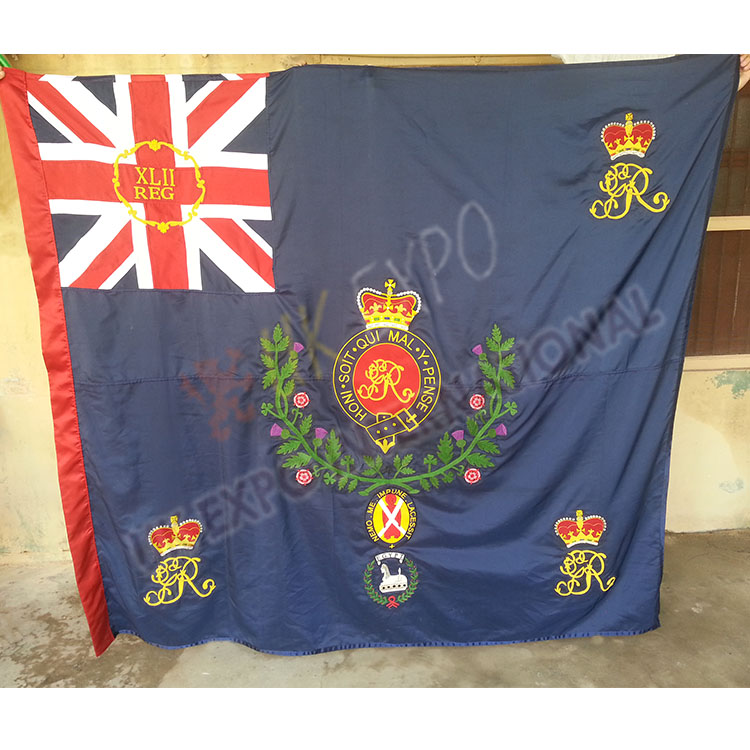 42nd regimental King Color Flag Double-Single Side Embroidery UK EXPO INTERNATIONAL - Image 1