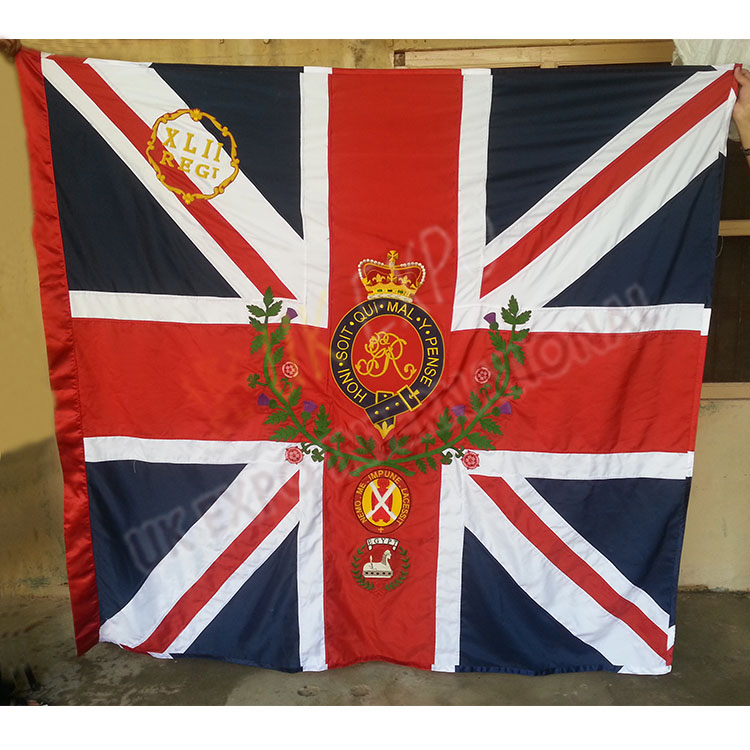 42nd_regimental_king_color_flag_m_4598.jpg 42nd regimental King Color Flag Hand Embroidery Large Flag maker - Image 1