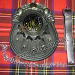 Celtic Brass 5 Leaf Embossed Leather Sporran