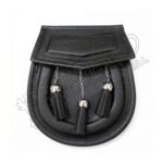 Black Padded Leather Smart Sporran