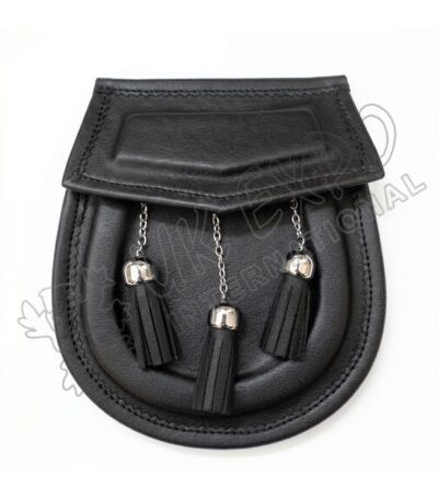 Black Padded Leather Smart Sporran