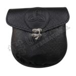 Black Celtic Embossed Leather Smart Sporran
