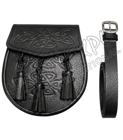 Celtic Embossed Leather Day Wear Knotwork Sporran