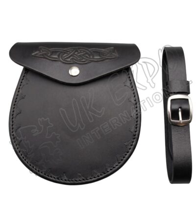 Embossed Leather Day Wear Edge Cutting Design Sporran
