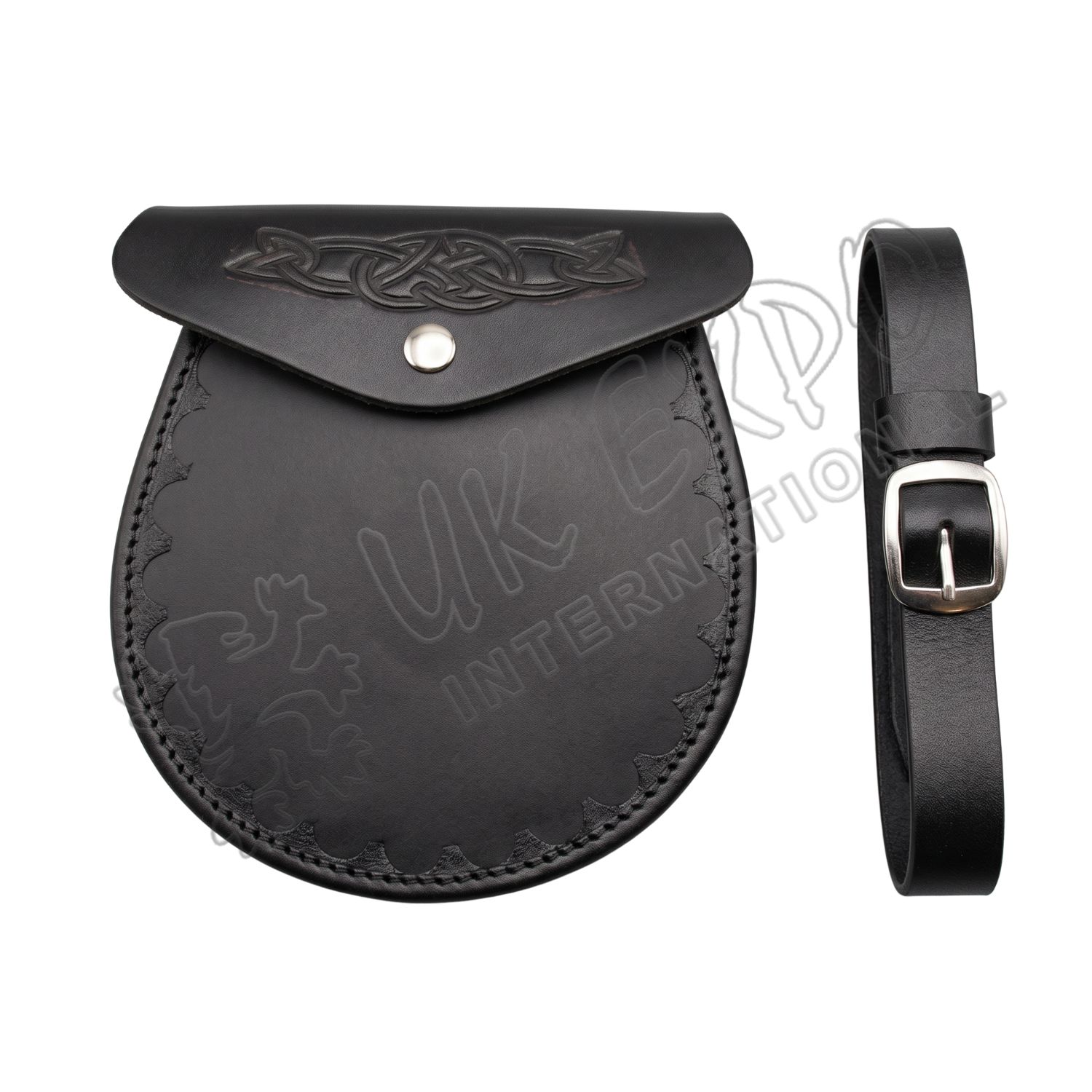 Embossed Leather Day Wear Edge Cutting Design Sporran Embossed Leather Day Wear Edge Cutting Design Sporran