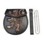 Rampart Lion Embossed Leather Sporran
