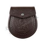 Celtic Embossed Brown Leather Sporran