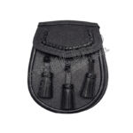 Hand Knotted Black Leather Sporran
