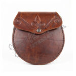 Dark Brown Leather Celtic Knot Embossed Sporran