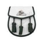 White with Dark Green Piping Day wear sporran