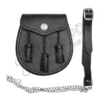 Black Leather Embossed Smart Sporran