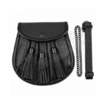 Scottish Black Leather Embossed Day Wear Sporran