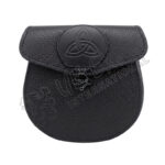 Celtic Embossed Black Leather Day Wear Sporran