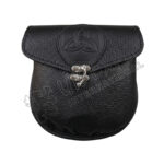 Black Celtic Embossed Leather Smart Sporran