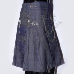 Active Men Blue Denim Utility Kilt