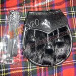 Baby Black Rabbit Fur Rampart Lion Sporran