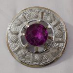 Thistle Moulded With Amethyst Stone Brooch