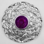 Thistle Moulded Amethyst With Stone Brooches