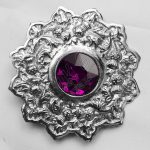 Amethyst Stone Thistle With Trim Brooches