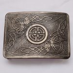 Antique Brush Shiny Celtic Round With Leaf Buckle